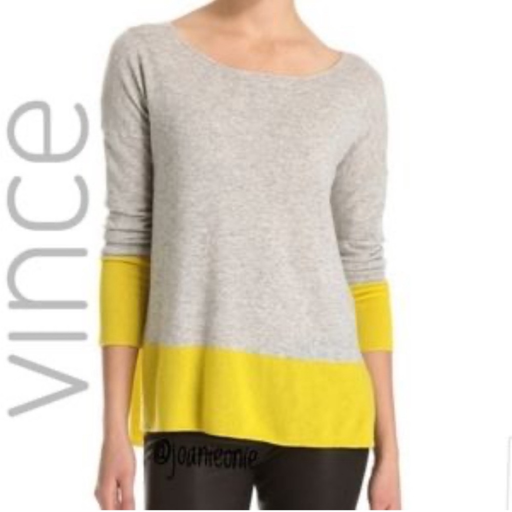Vince gray and yellow sweater